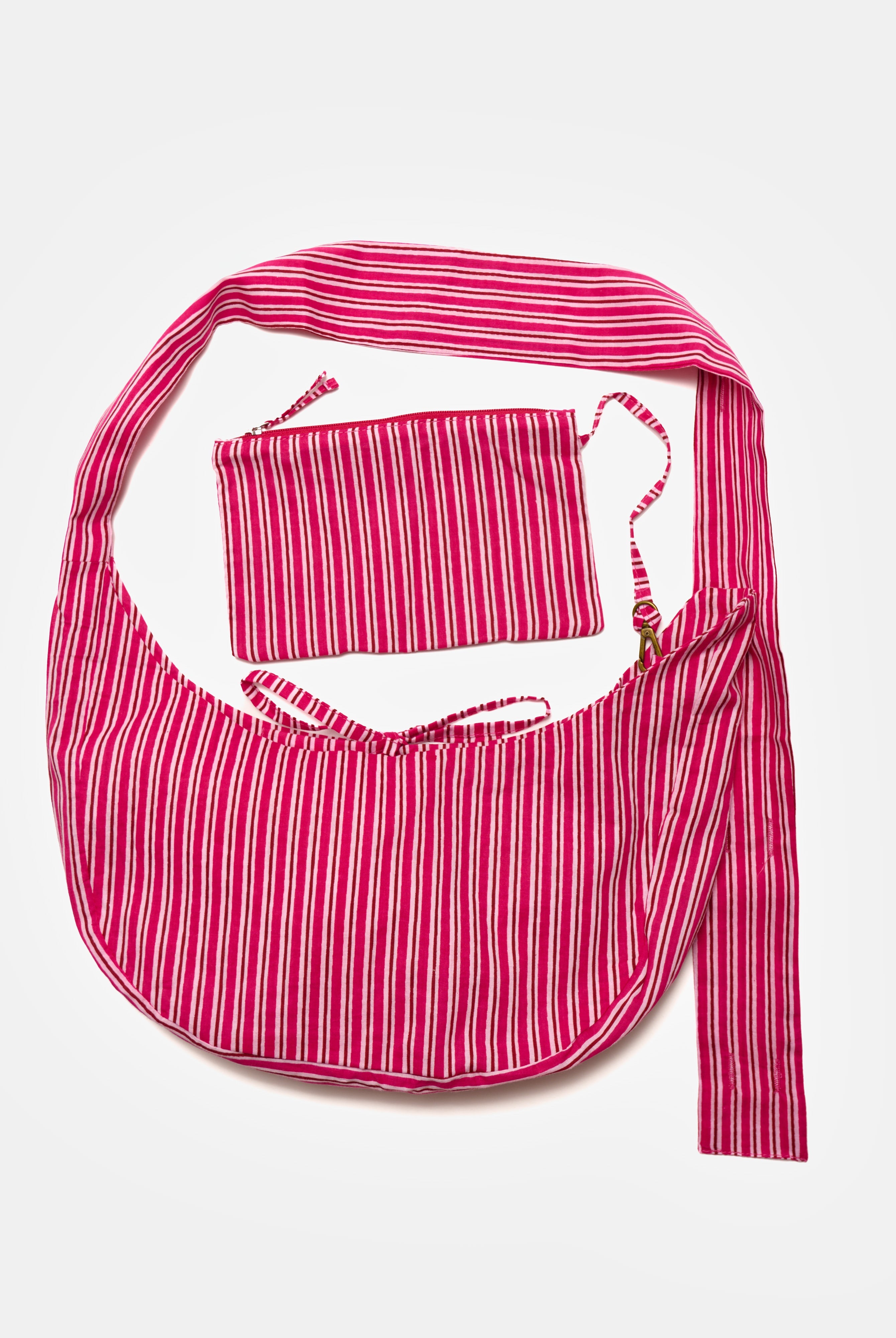 Nina Bag Stripes Strawberry in cotone Amimi Milano