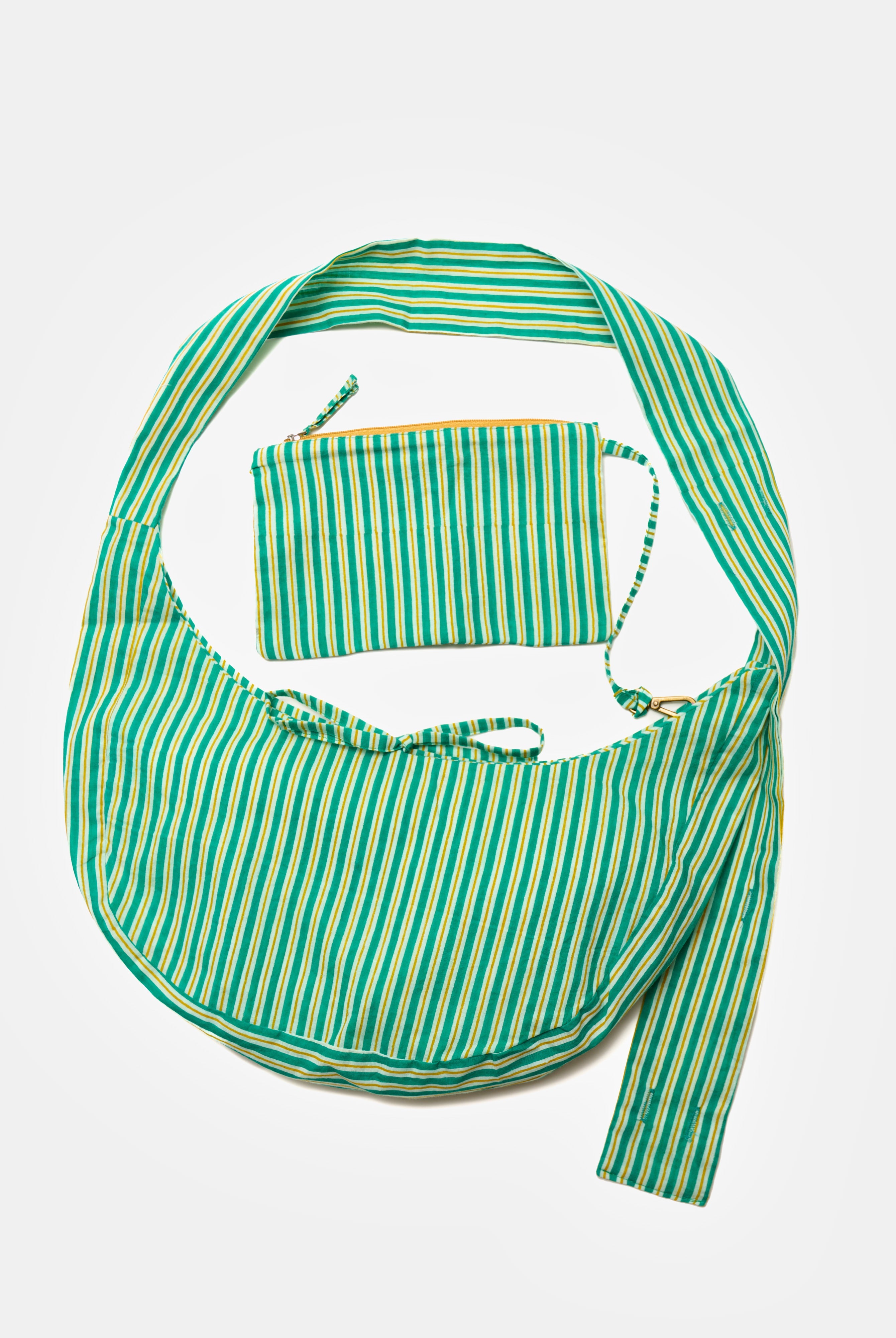 Nina Bag Stripes Mint in cotone Amimi Milano