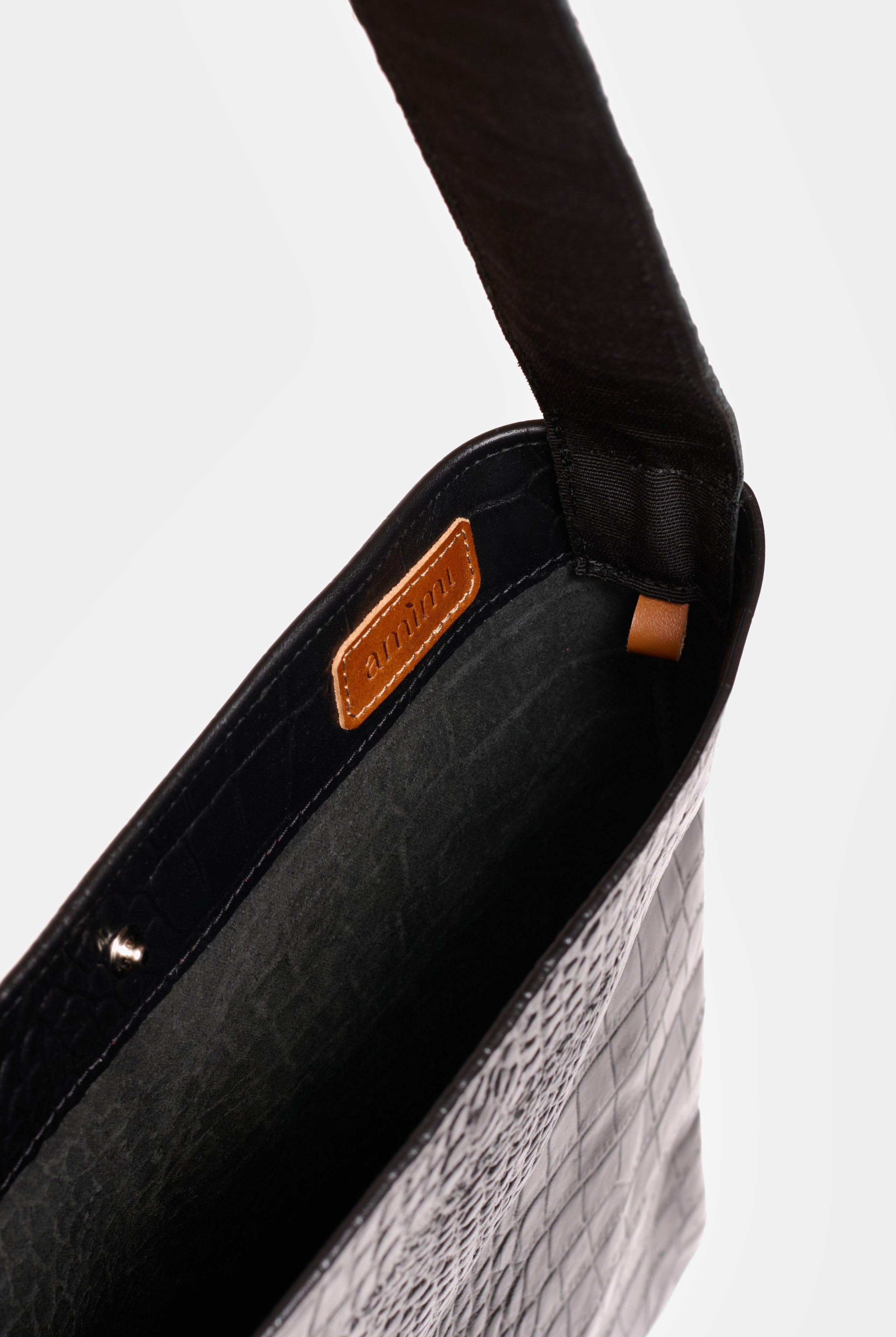Lea Bag Maxi Cocco Black in pelle Amimi Milano