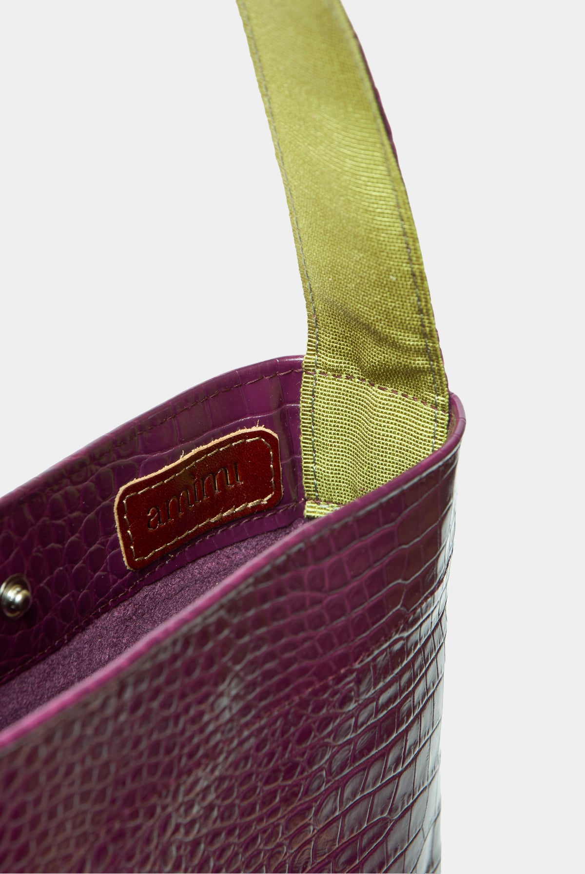 LEA BAG COCCO PURPLE in vera pelle stampa cocco Amimì Milano
