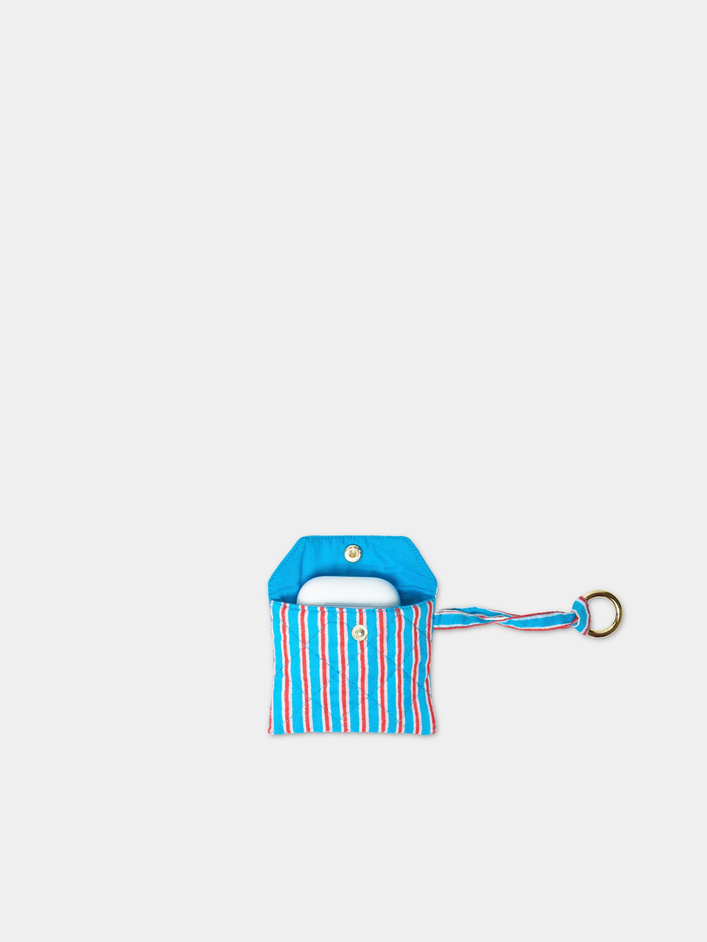 Airpods Case Light Blue vista laterale cotone Amimi Milano