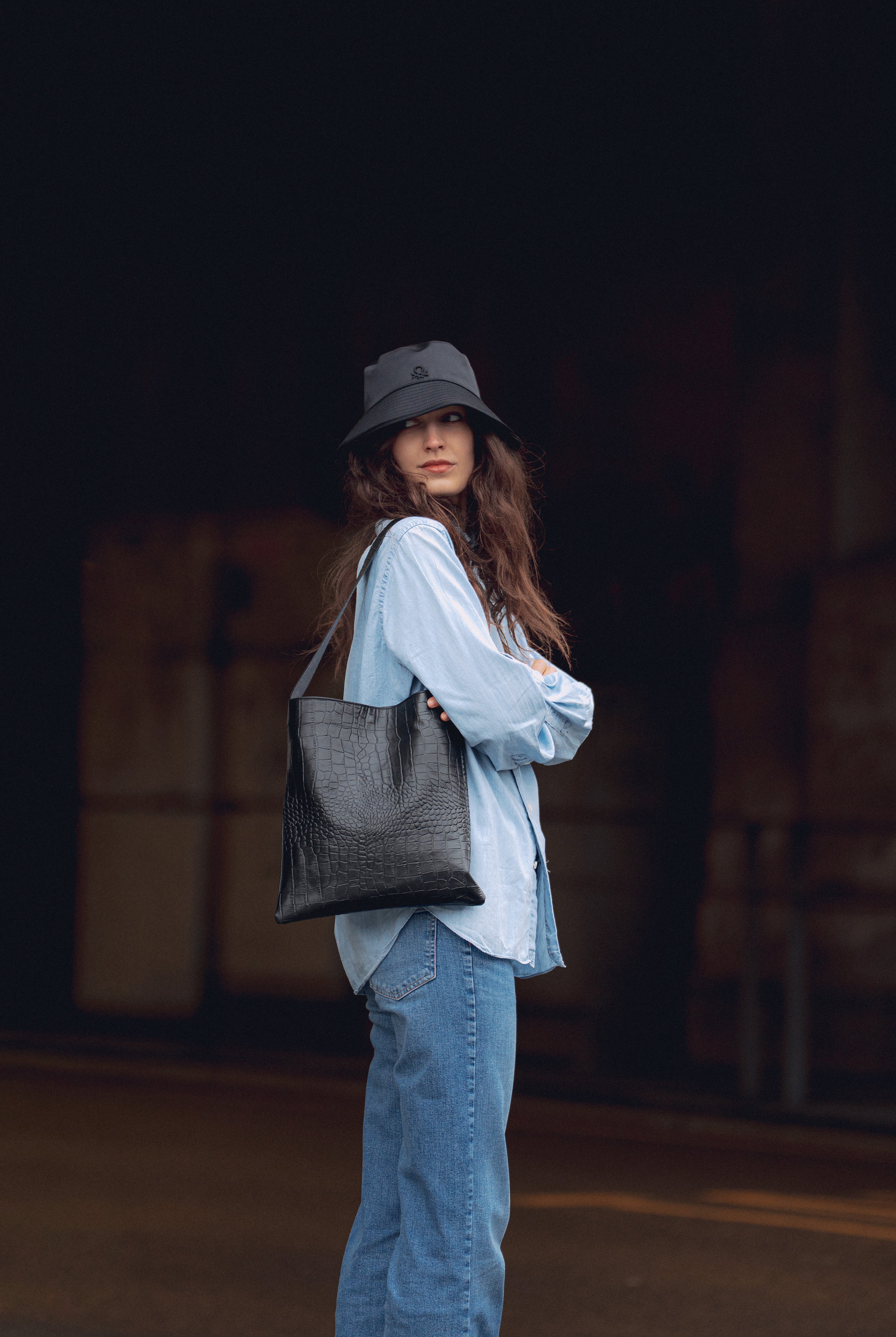 Lea Bag Maxi Cocco Black in pelle Amimi Milano