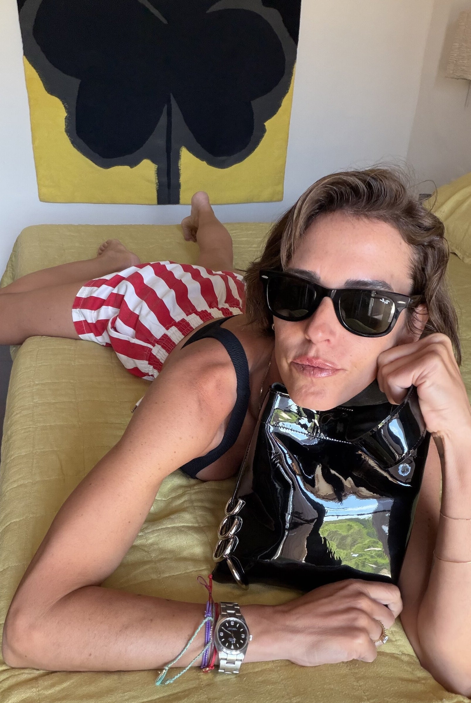 Lea Bag x Rita Black Piercing vernice nera vista Amimi Milano