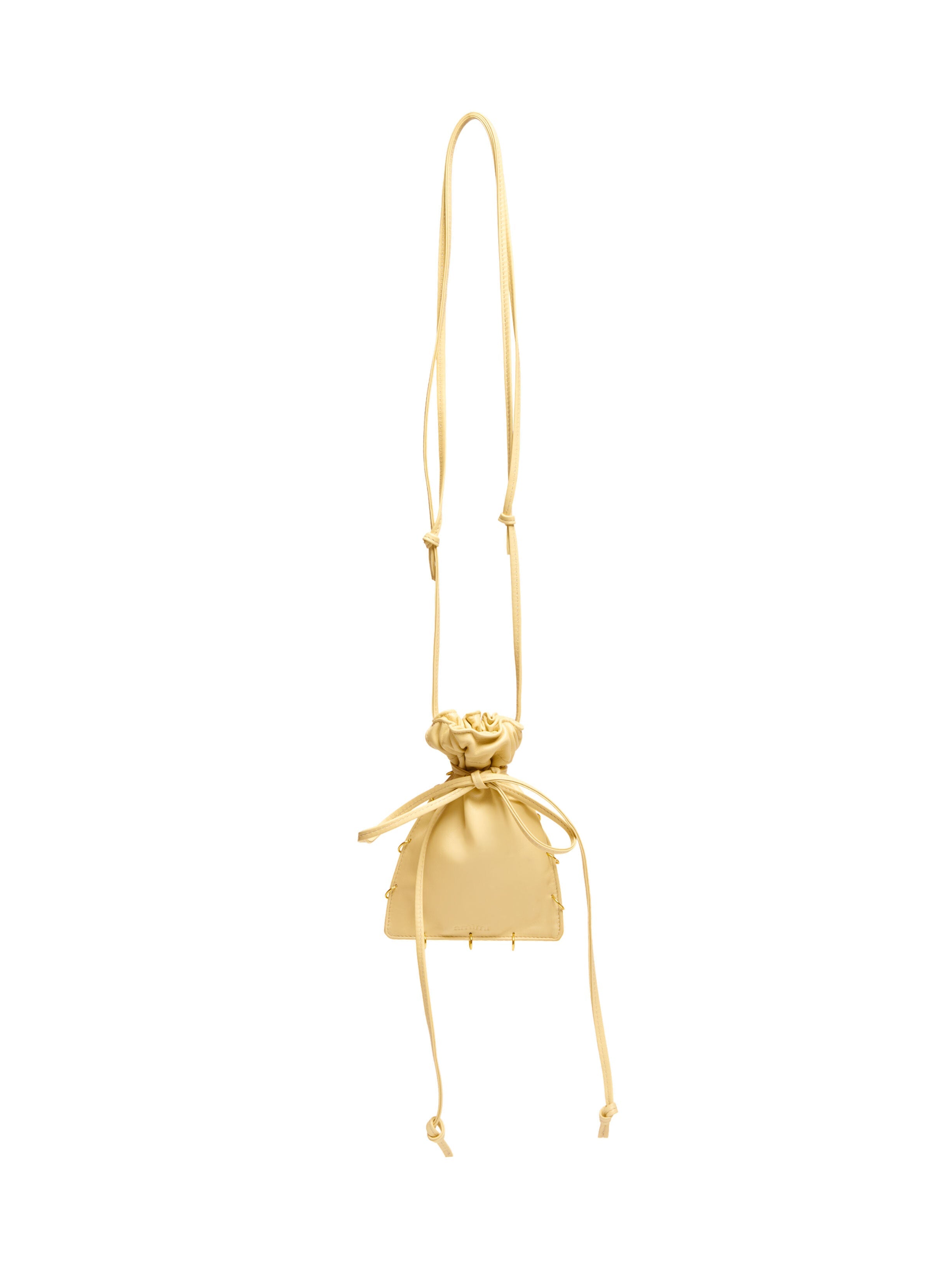 Maria Bag Burro Piercing borsa in pelle giallo burro con tracolla regolabile Amimi Milano