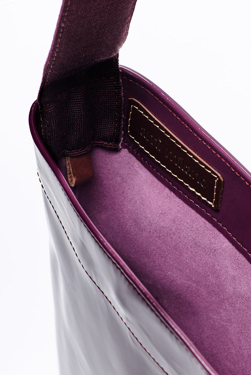 Lea Bag Vernice Purple Patent in pelle Amimi Milano