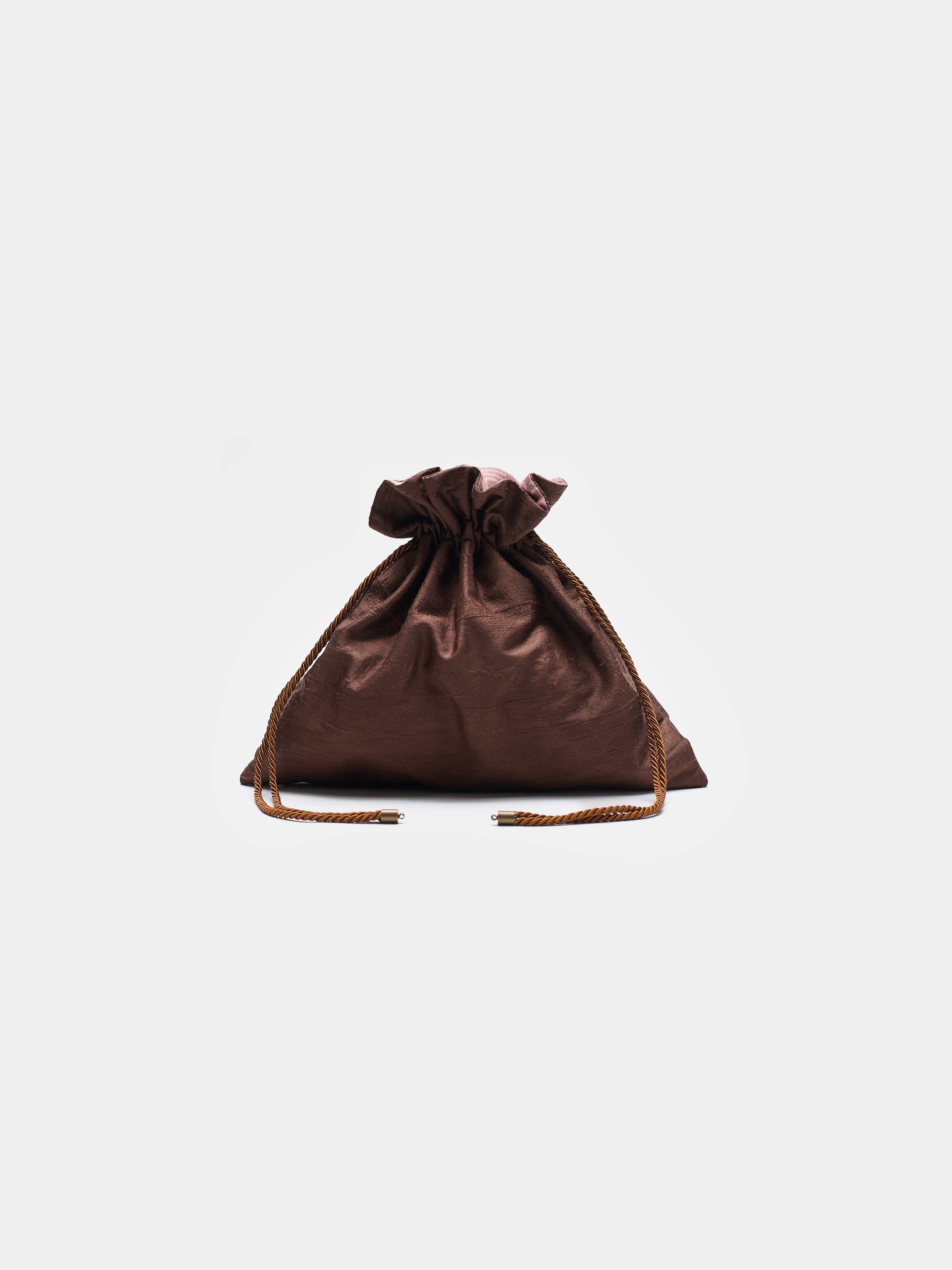 Annie Bag Brown Silk in tessuto Amimi Milano