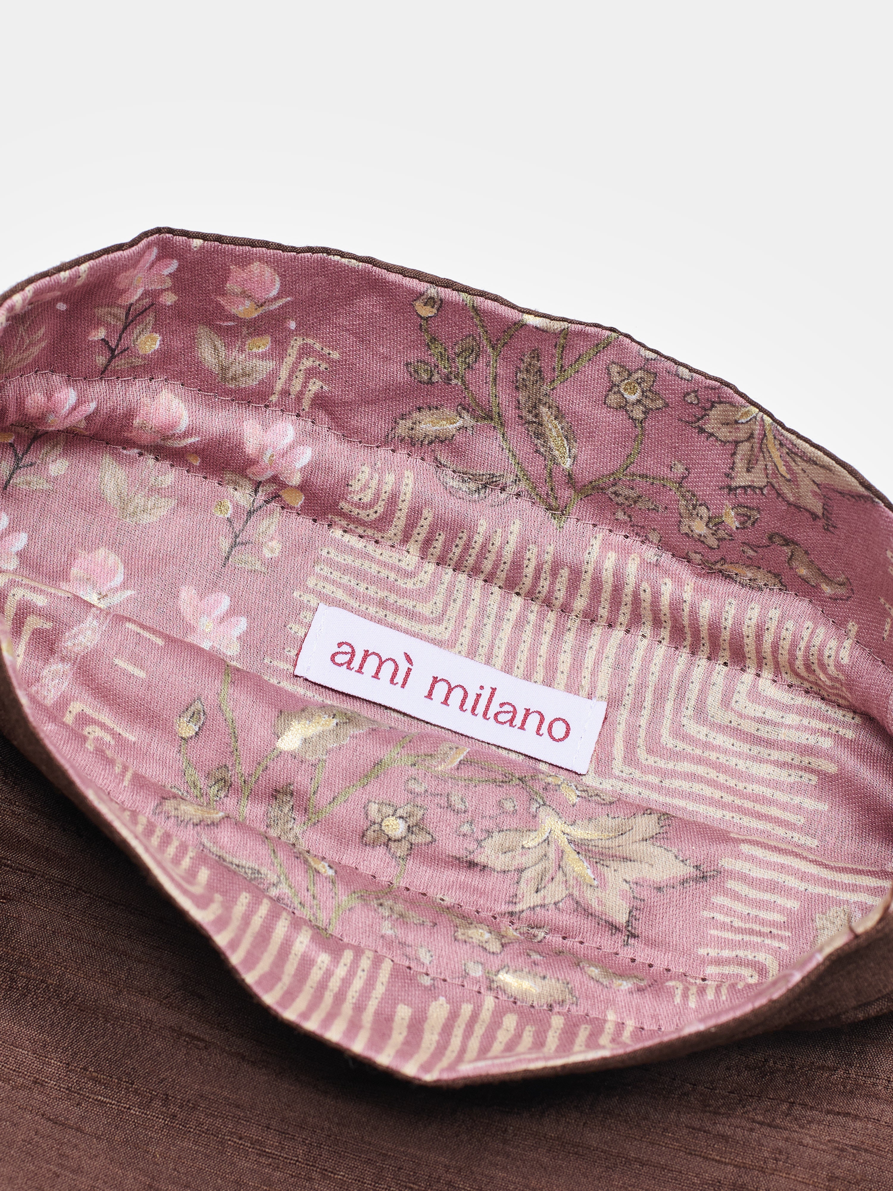 Annie Bag Brown Silk in tessuto Amimi Milano