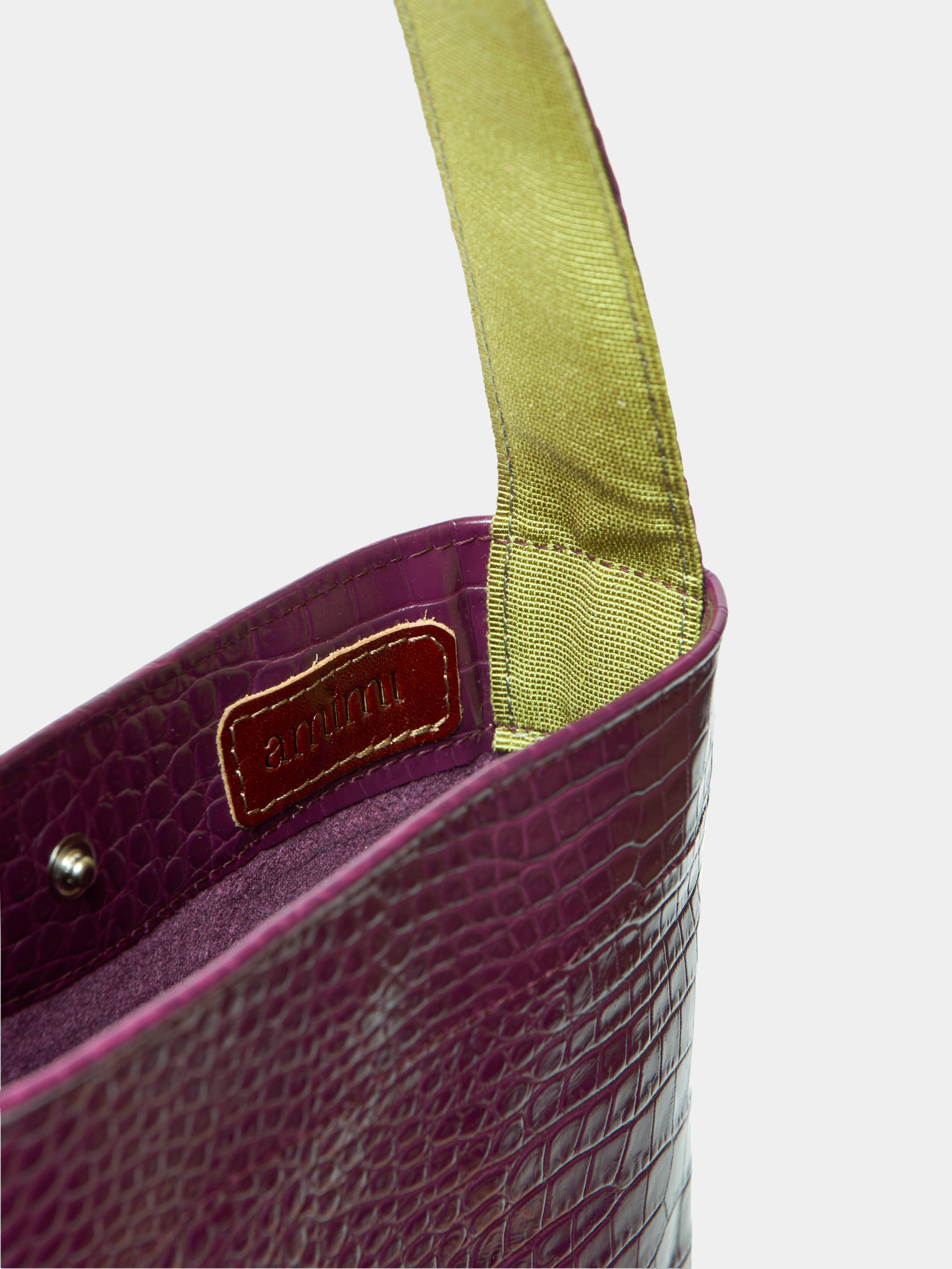 LEA BAG COCCO PURPLE in vera pelle stampa cocco Amimì Milano