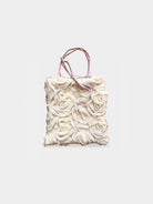 Agata Bag Rose Butter Lilac borsa da sera in tessuto lavorato a rose con interno lilla Amimi Milano