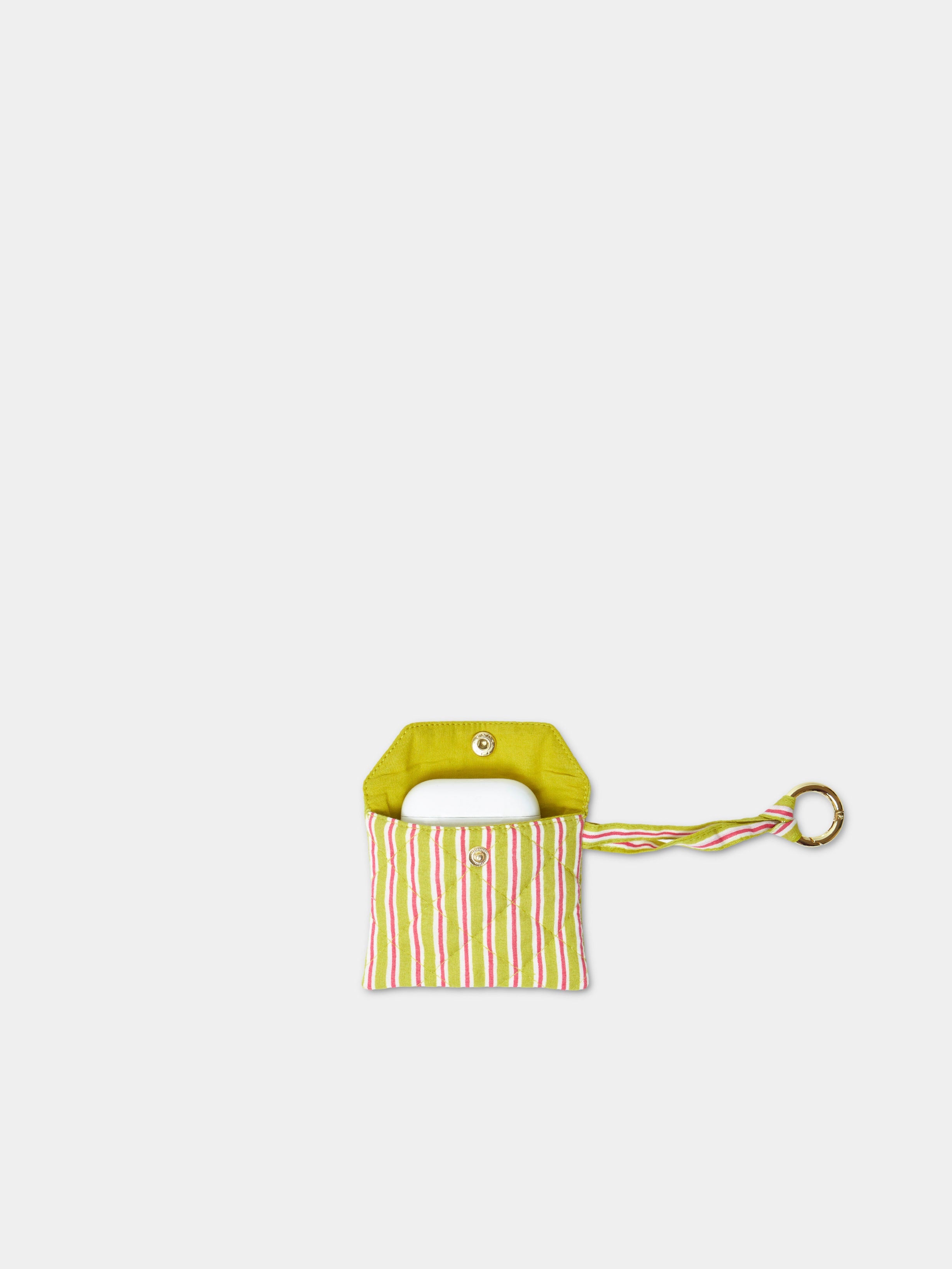 Airpods Case Lime Pink vista laterale cotone Amimi Milano