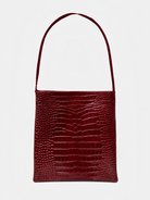 Lea Bag Maxi Cocco Burgundy in pelle stampa cocco bordeaux fatta a mano Amimì Milano