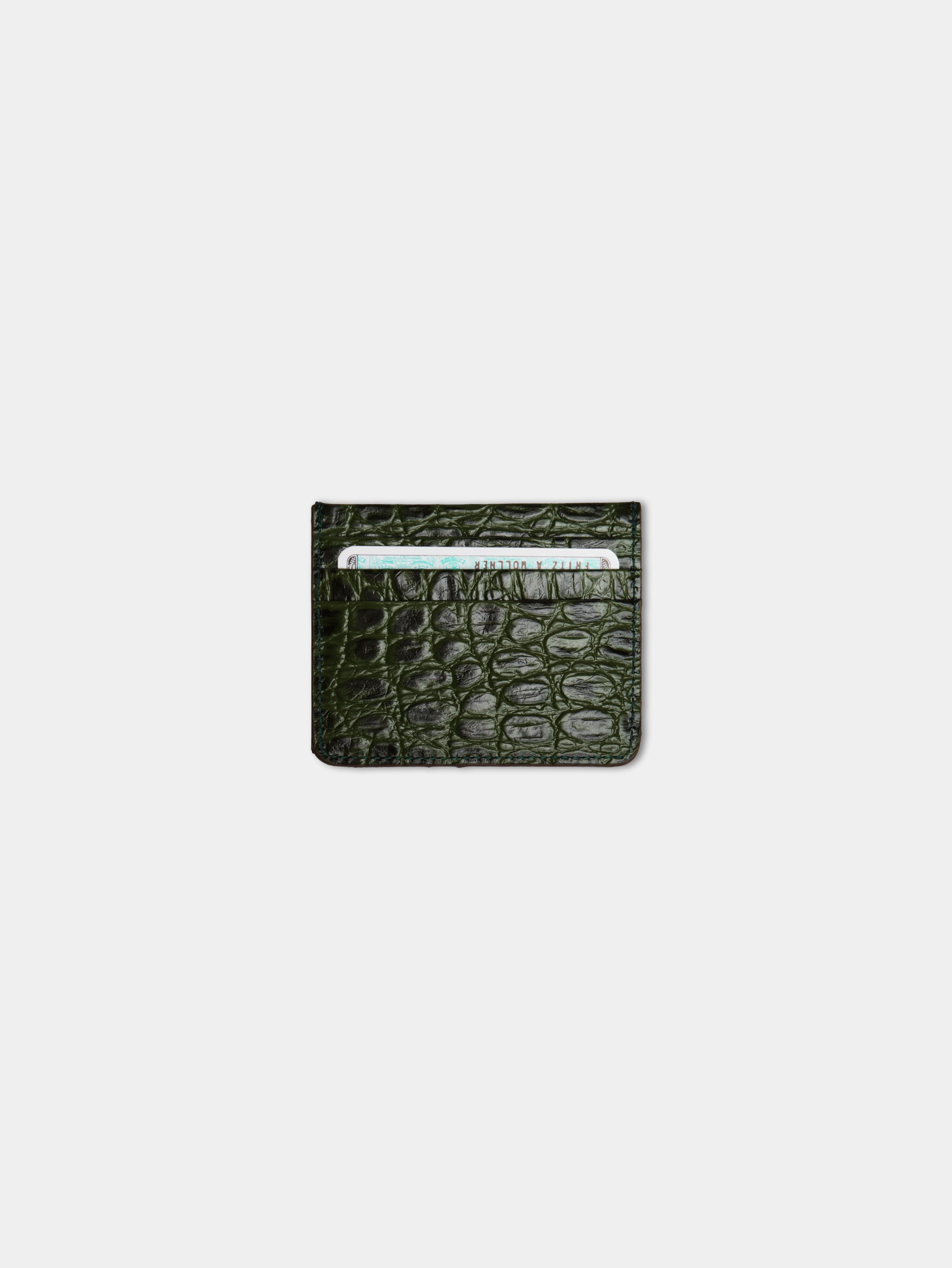 Credit Card Case Cocco Green porta carte in pelle stampa cocco Amimi Milano