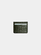 Credit Card Case Cocco Green porta carte in pelle stampa cocco Amimi Milano