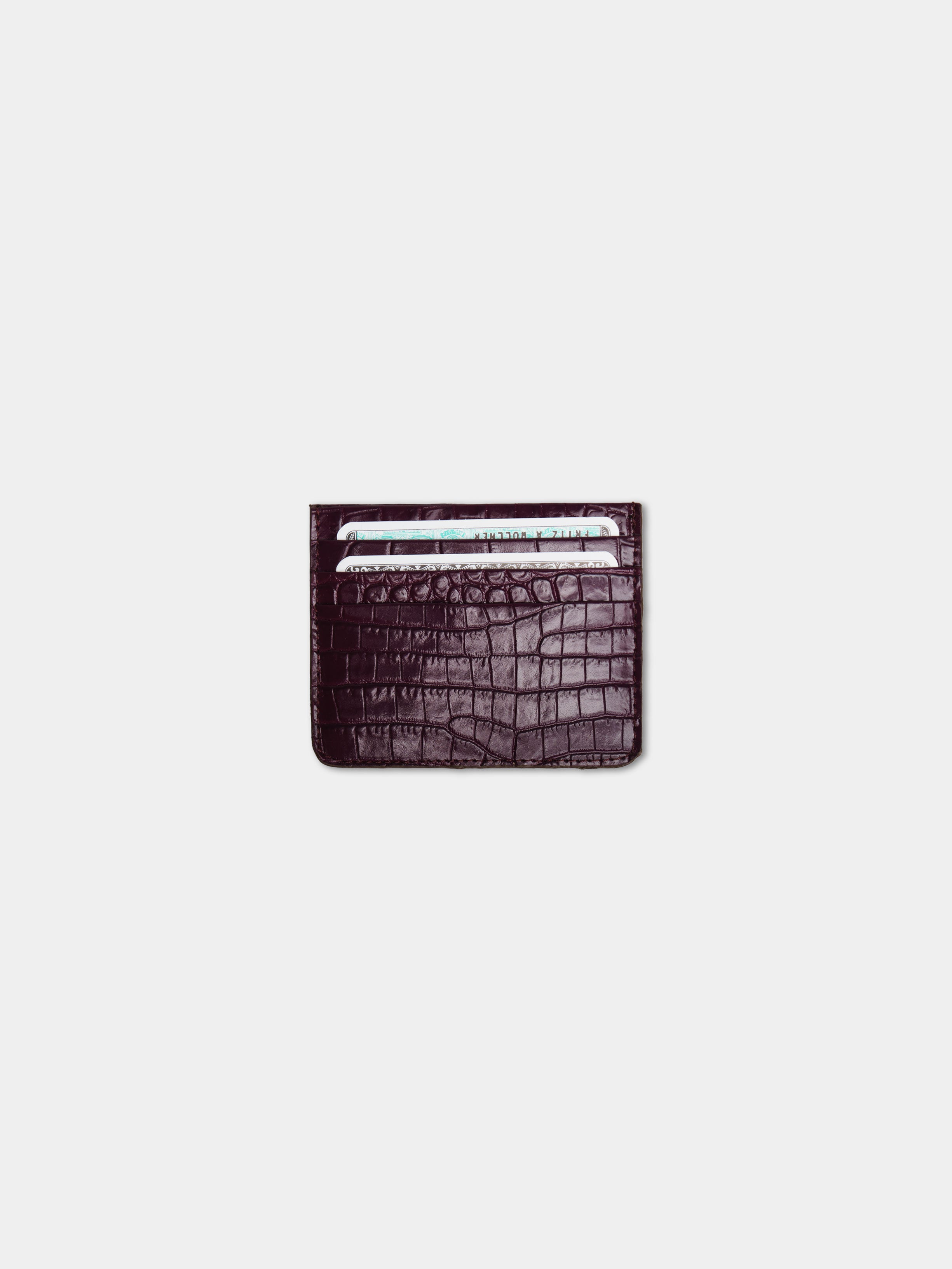 Credit Card Case Cocco Purple porta carte in pelle stampa cocco Amimi Milano