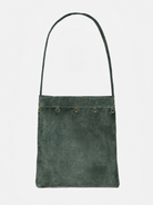 LEA BAG MAXI SUEDE GREEN CHARM in pelle scamosciata Amimì Milano