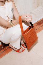 Lea Bag Cocco Orange in pelle stampa cocco arancione fatta a mano Amimì Milano