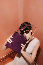 Lea Bag Cocco Purple in pelle stampa cocco viola fatta a mano Amimì Milano