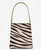 Lea Bag Brown Zebra Pony borsa a spalla in cavallino zebrato marrone, vista frontale, Amimi Milano