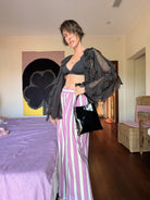 Lea Bag x Rita Black Piercing borsa in vernice nera con anelli Amimi Milano