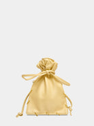 Maria Bag Burro Piercing borsa a sacchetto in pelle giallo burro Amimi Milano