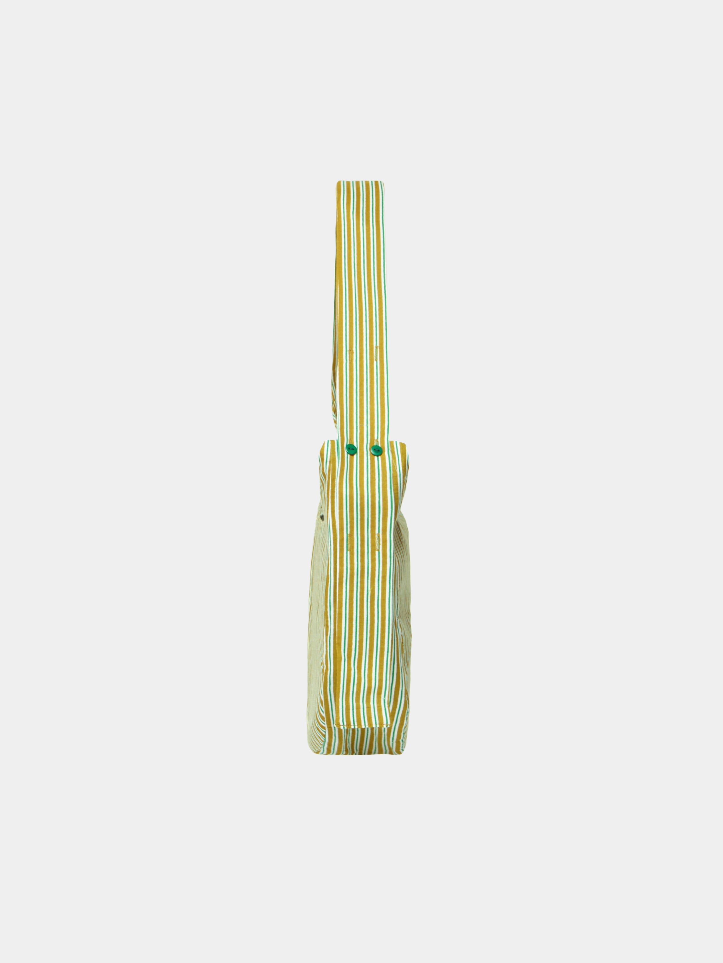 Nina Bag Jungle Green vista laterale cotone Amimi Milano