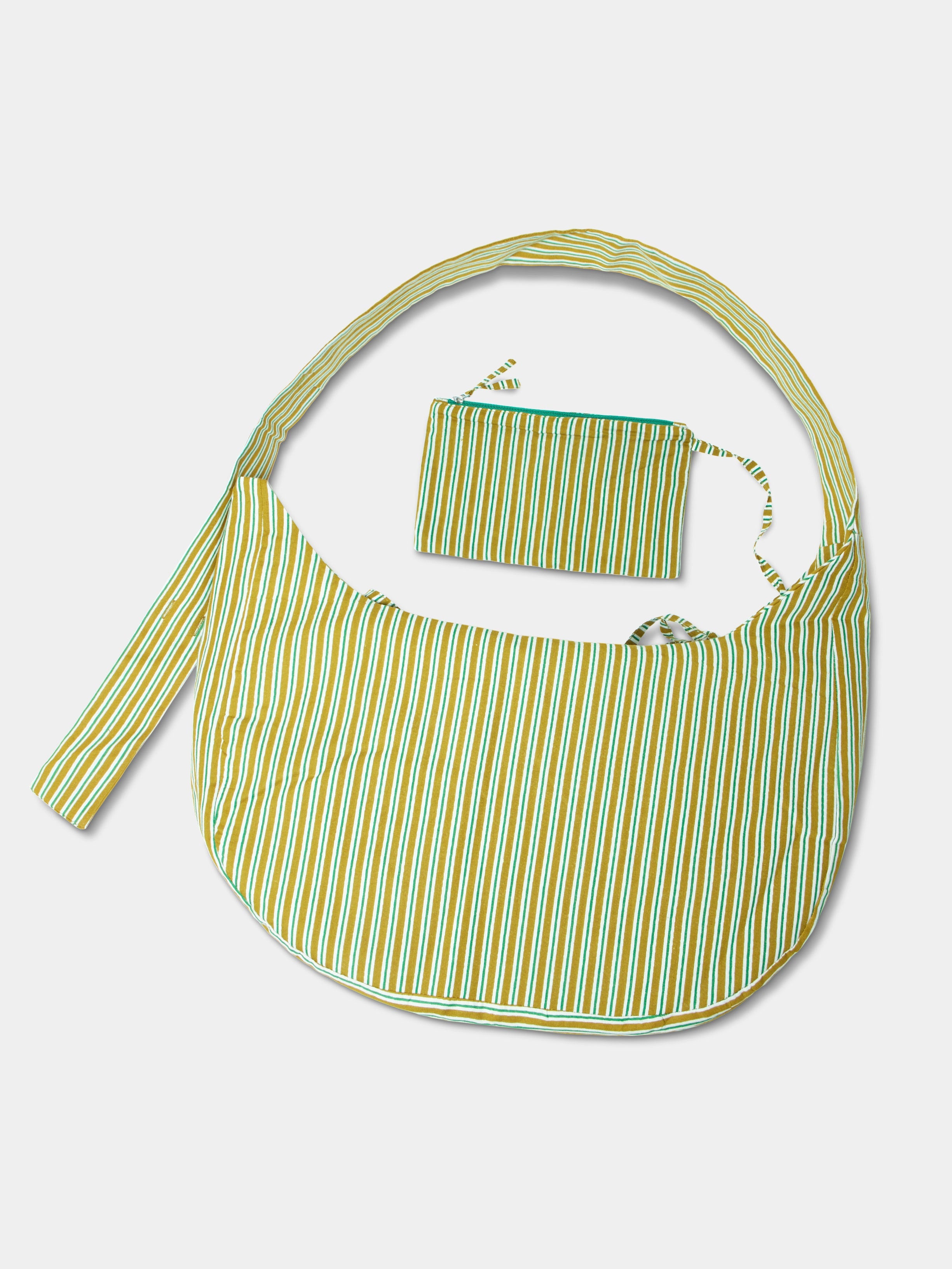 Nina Bag Jungle Green dettaglio tessuto cotone Amimi Milano