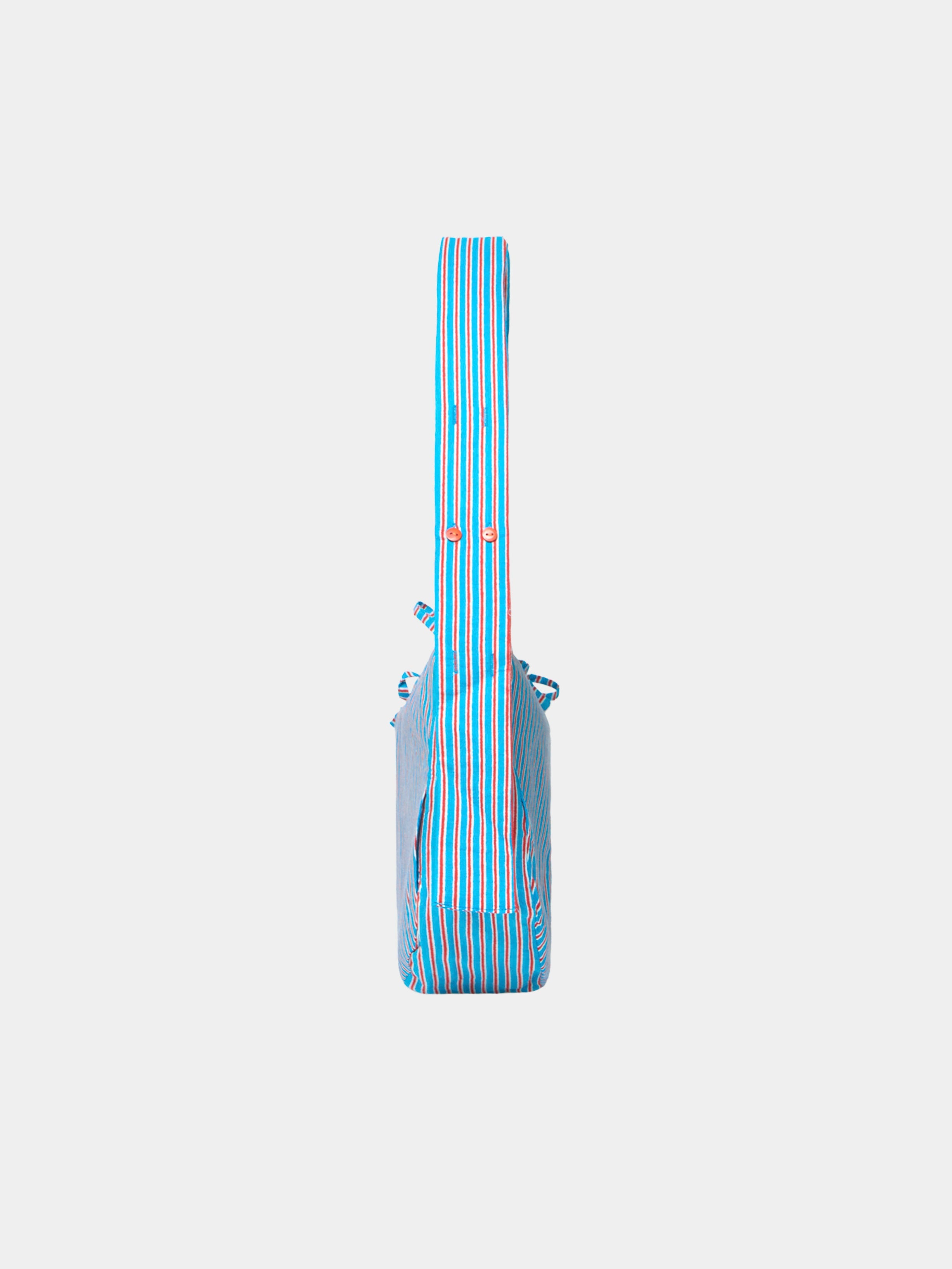 Nina Bag Maxi Light Blue vista laterale cotone Amimi Milano
