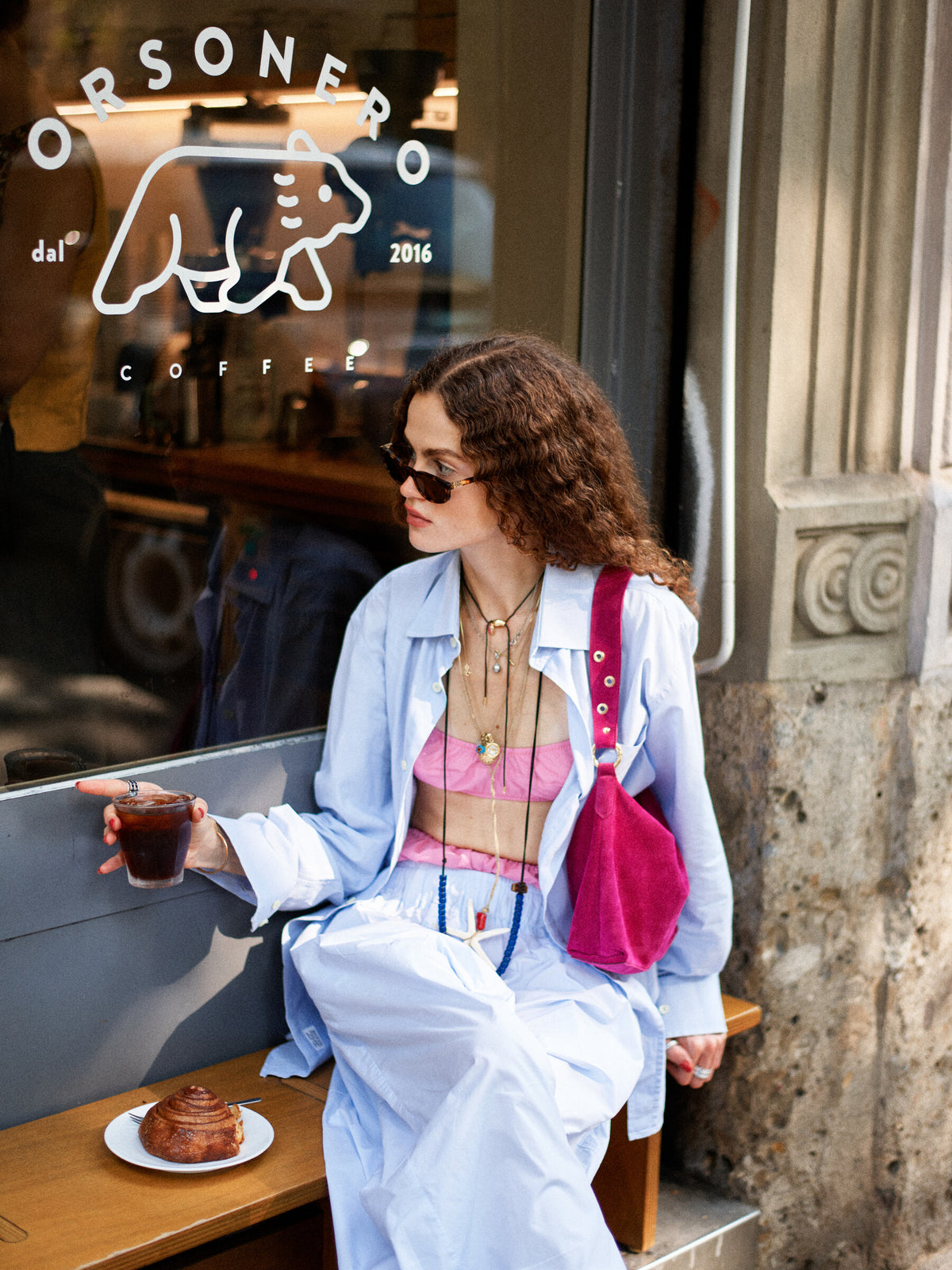 Sophie Bag Suede Pink borsa in suede Amimi Milano