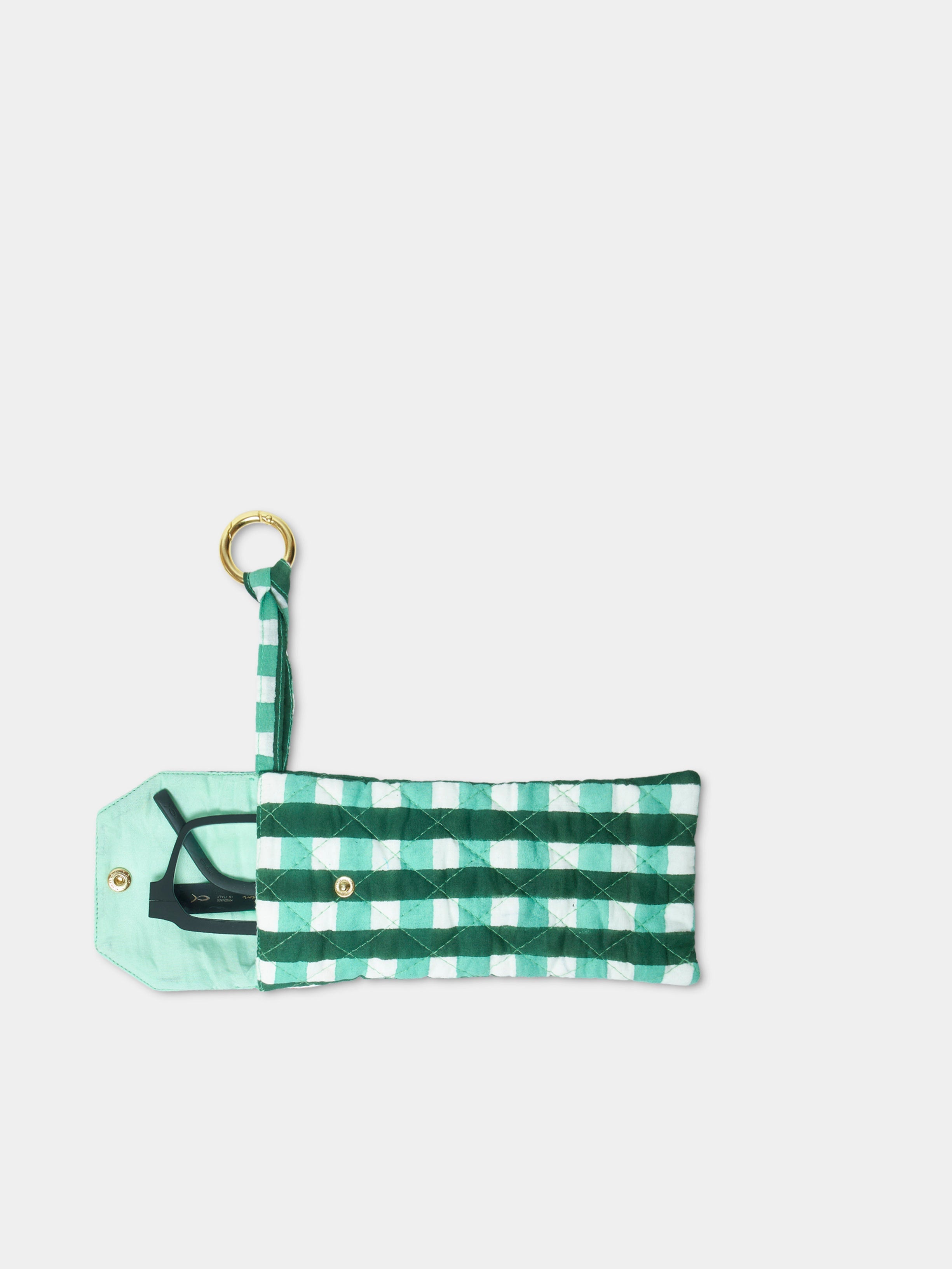 Sunglass Cover Forest Green vista laterale cotone Amimi Milano