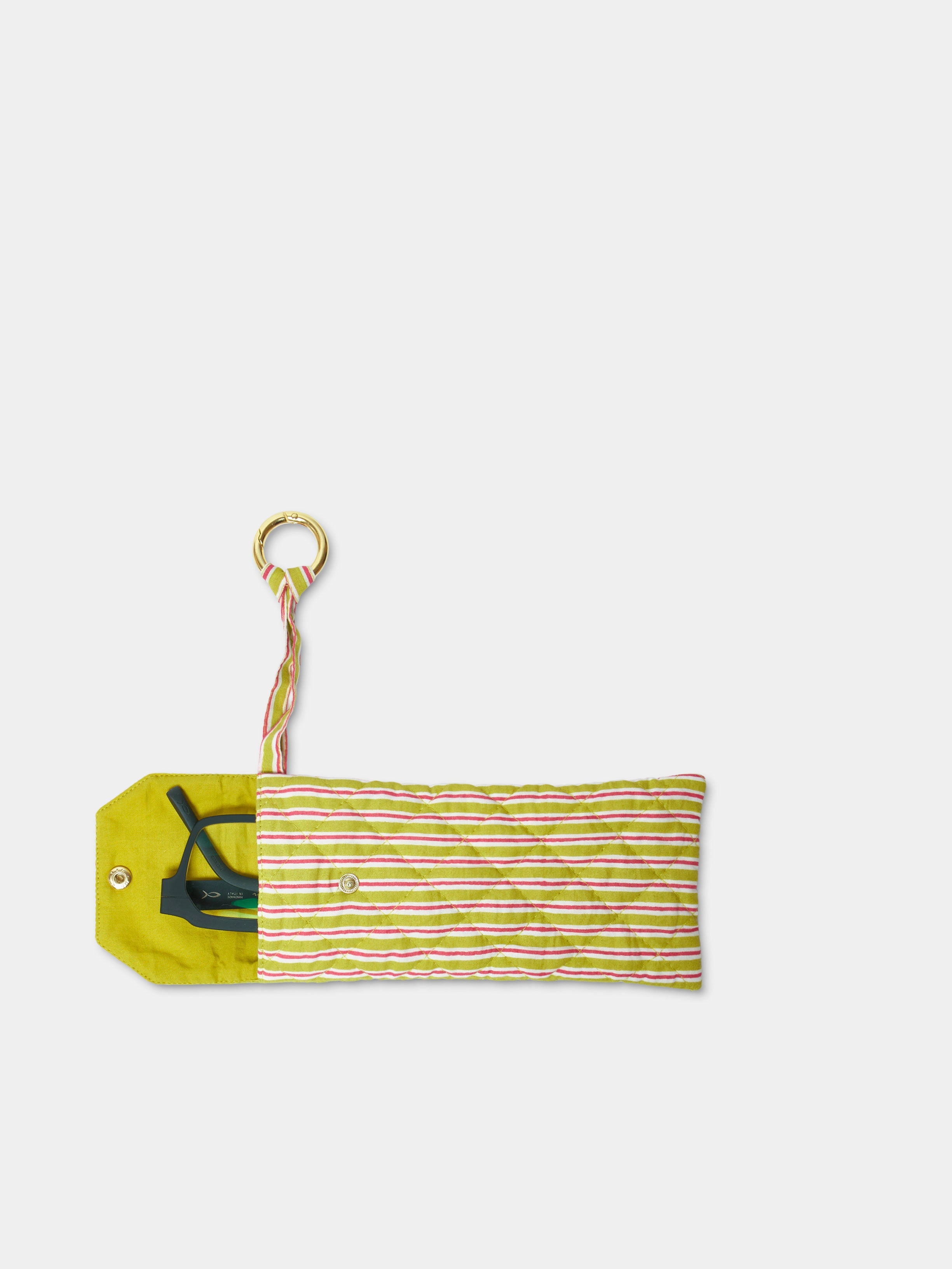 Sunglass Cover Lime Pink vista laterale cotone Amimi Milano