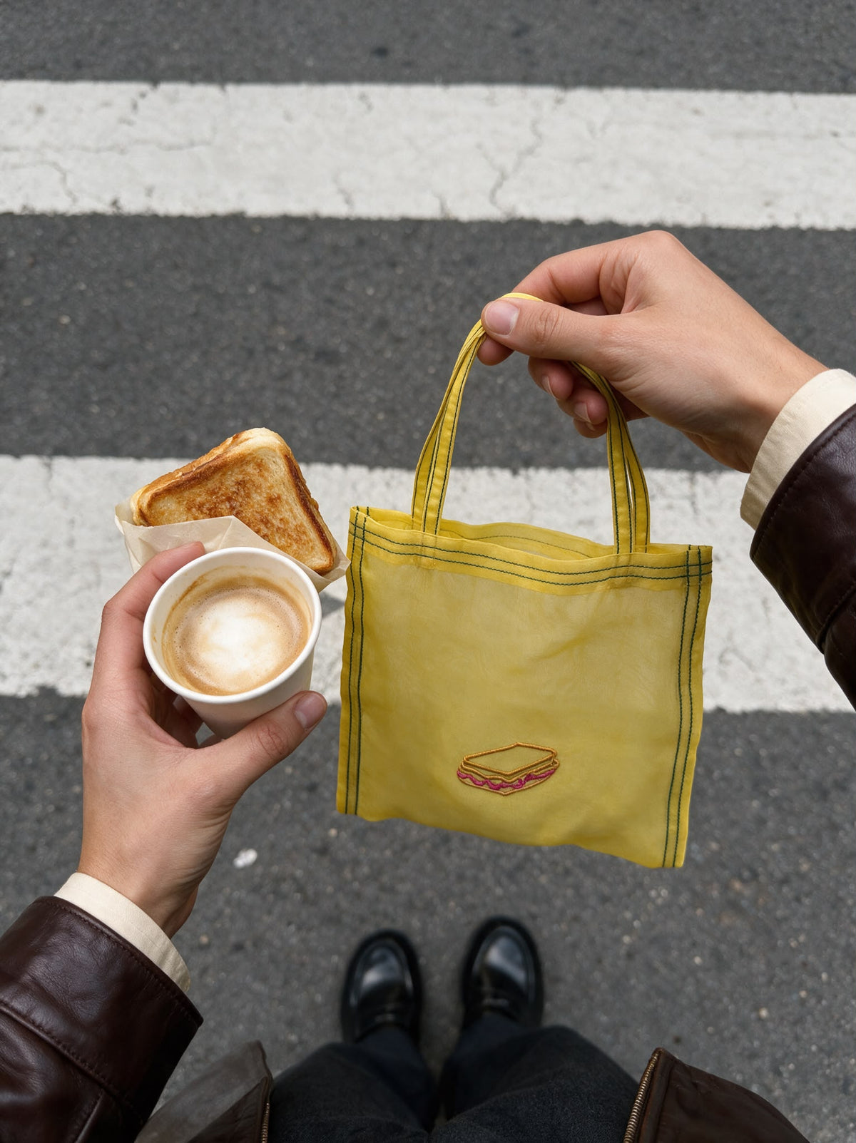 Galiano Toast Bag Butter Yellow mini tote in organza giallo burro Amimì Milano