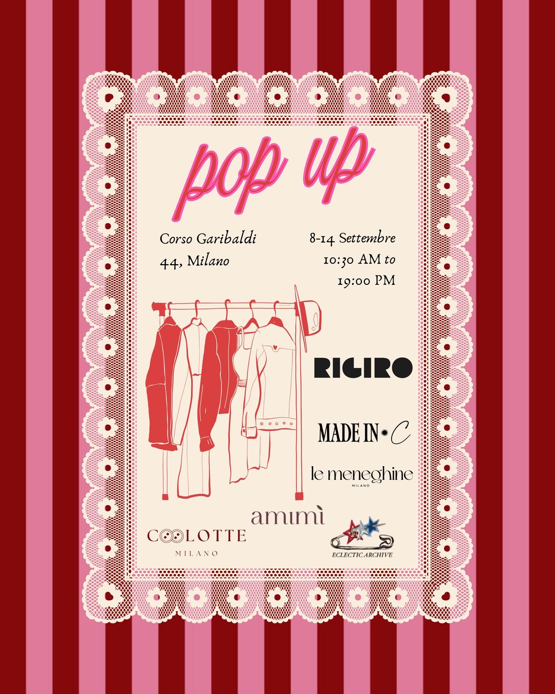 Pop-Up Amimì, Corso Garibaldi 44 Milano, 8-14 settembre